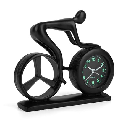 Racing Bicycle Desk Alarm Clock Battery Operated, Glow-in-the-Dark Dial, Silent Non-Ticking | Unique Cycling Gift for Cyclists, Students, Teachers | Office, Desk, Shelf Decor