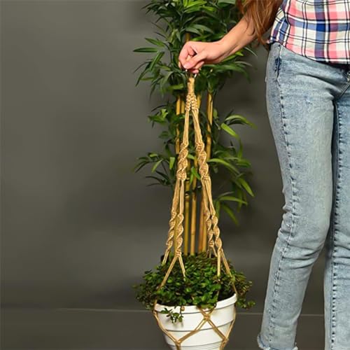 LINXIU Macrame Plant Hangers Jute Plant Hanger Indoor Hanging Plants Holders with 2 Hooks for Home Decor Wall Flower Pots Basket 2 Packs