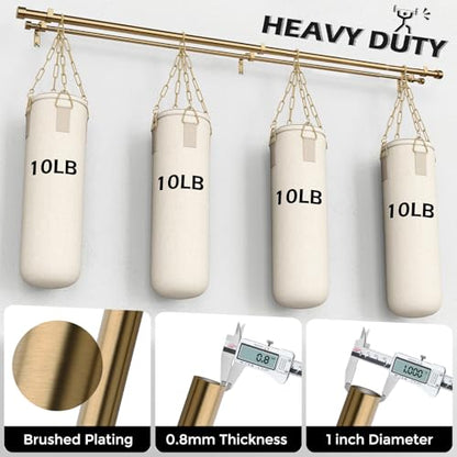 Double Curtain Rod, 36-76 Inch Warm Gold Heavy Duty Dual Rods - color: Warm Gold, size: 36"-76"