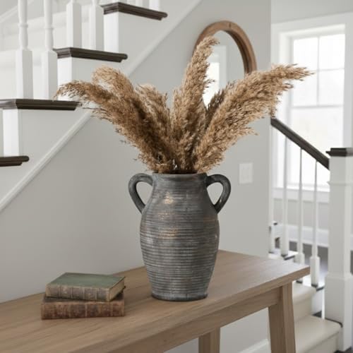 Vaseking Ceramic Rustic Vase, 9.8 inch Farmhouse Vases Home Decor, Bronze - color: Bronze