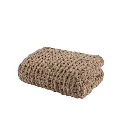 Madison Park Chenille Chunky Knit All Season Throw Blanket, 50 x 60, Brown - color: Brown