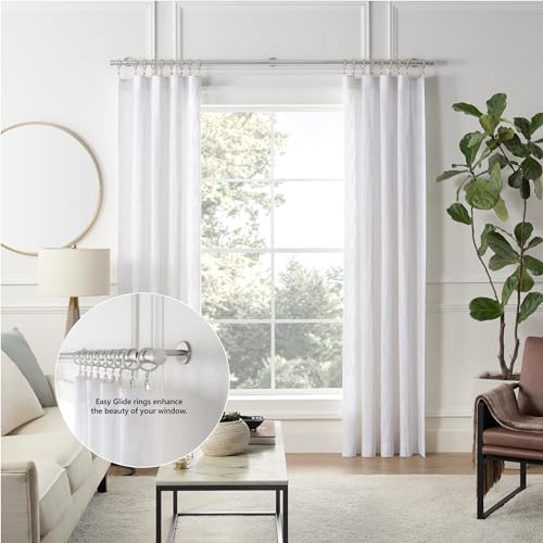 Cambria Designer 2" Brushed Nickel Quiet Glide Curtain Rings 18 Pack - color: Brushed Nickel, size: Large 2 in