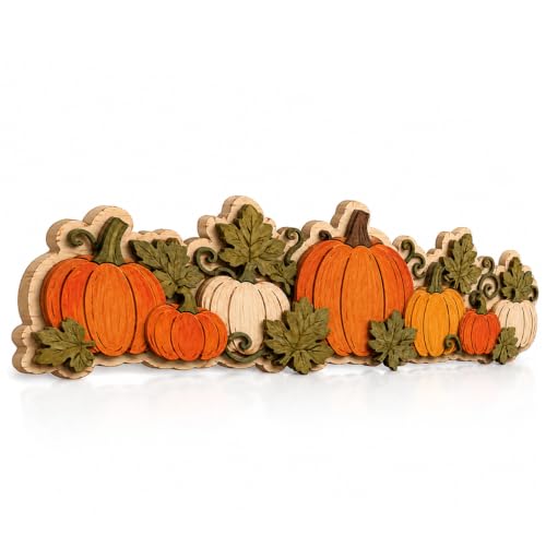 Pumpkin Decor Wooden Pumpkins, Fall Pumpkin Decor Tabletop Sign for Home - color: Pumpkin