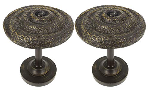 Set of 2 Swirl Window Drapery Medallion Holdbacks, Curtain Tiebacks, Wall Hook, Tassel Holder, Bronze