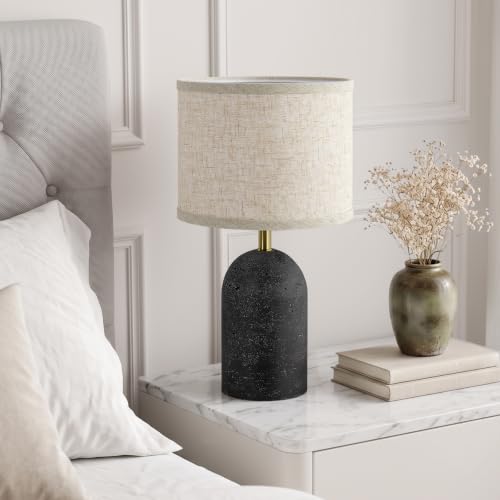 GyroVu Table Lamps Set of 2, Resin Bedside Lamps for Living Room Bedroom - color: Matte Black
