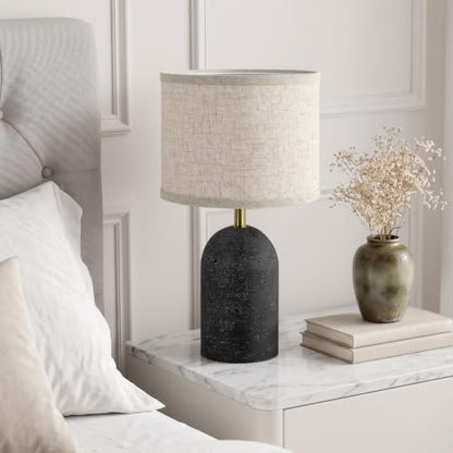 GyroVu Table Lamps Set of 2, Resin Bedside Lamps for Living Room Bedroom - color: Matte Black