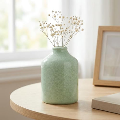Sunddo Green Ceramic Vase, 7 Inch - color: Green, size: 7 inch