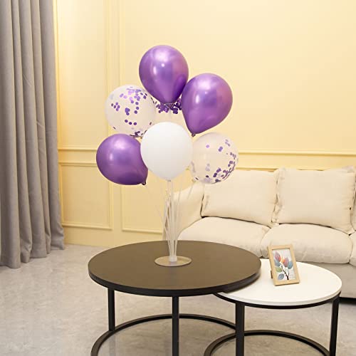 ZJDHPTY 4Set Purple Balloon Stand Table Centerpieces Party Decor - color: Purple 4