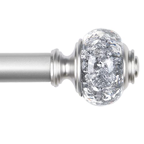 USFOOK Silver Curtain Rods for Windows 32 to 58, Decorative Drapery Rod - color: Silver, size: 32-58"