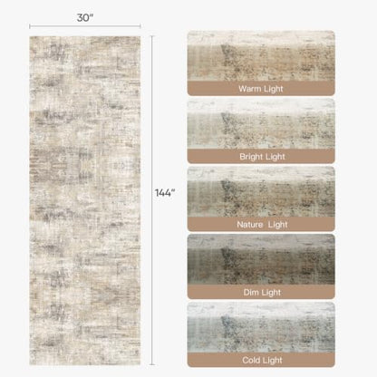 2'6"x12' Area Rugs for Hallways, Abstract Washable Non-Slip Runner Rug,Gold - color: Grey/Gold, size: 2'6" x 12' (Rectangular)