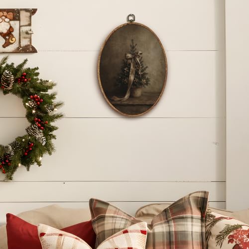 Yorhifa Moody Bow Christmas Tree Framed Wall Art 8.5x11.5in - color: Moody Bow