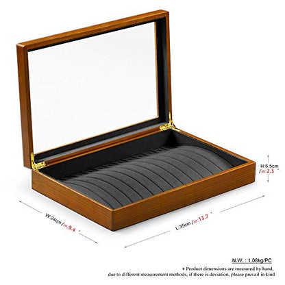 Oirlv Solid Wooden Necklace Bracelet Pendant Organizer Box Display - size: Grey Necklace/Long chain Box