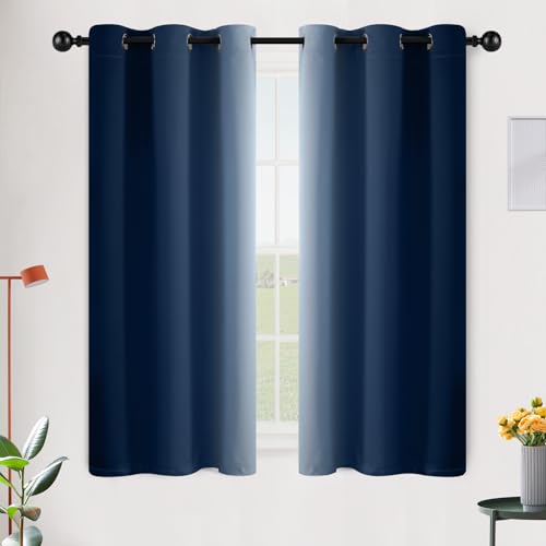 SimpleHome Ombre Blue to Grey White Curtains for Living Room 42Wx54L - color: Blue, size: 42"W x 54"L (Pack of 2)