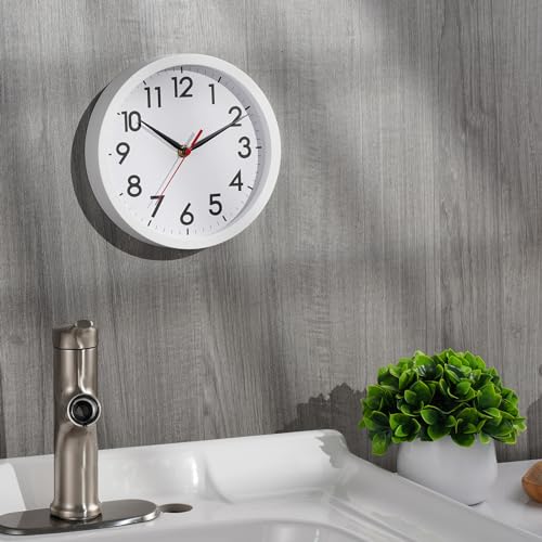 AKCISOT 8 Inch Wall Clock, Silent Battery Operated Analog Clock, White - color: C_white, size: 8 Inch