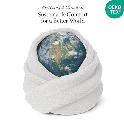 Threadmill Luxury 100% Cotton Queen Herringbone Blanket, Tusk White - color: Tusk White, size: Queen (90" x 92")