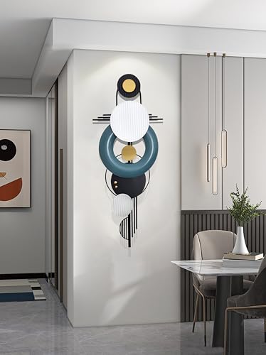Large Metal Wall Decor ,Modern Metal Wall Art ,3D Wall Sculptures,42"×16" - color: Blue,Black,White