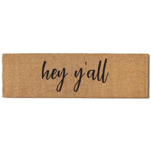 MAINEVENT Hey Y'all Large Door Mat 50x15 Inch, Large Front Outdoor Entrance, Long Front Door Mat, Doormat Oversized Outdoor - size: 1'3" x 4'2" (Rectangular)