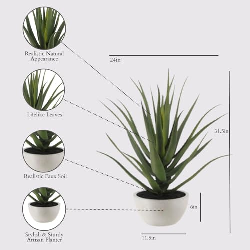 CG Hunter, Faux Agave Plant, 31.5 in, Natural, Home Decor - size: 31.5" Agave