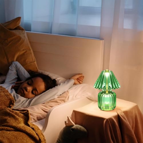 Small Battery Operated Lamp with Timer, Jelly Green - color: Jelly Green