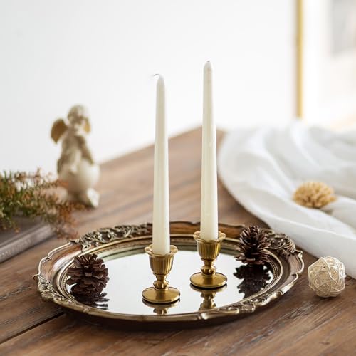 Romadedi Gold Candlestick Candle Holders, Brass Color, Pack of 2 - size: 2 PCS
