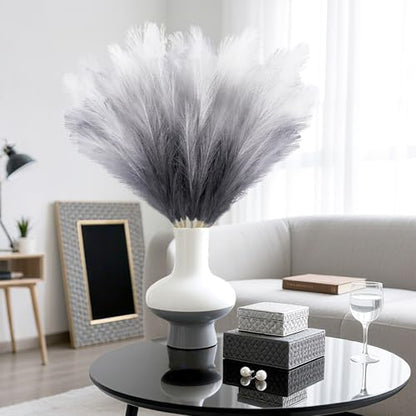 8 Pcs 35.4" Black Gradient Faux Pampas Grass, Tall Pampas Grass Vase Filler - color: Black, size: 35.4inch-8Pcs