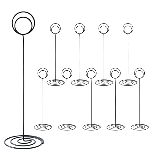 Table Number Holders, 10PCS Place Card Holder, Photo Holder (8.7" Black) - color: Black, size: Extra Large