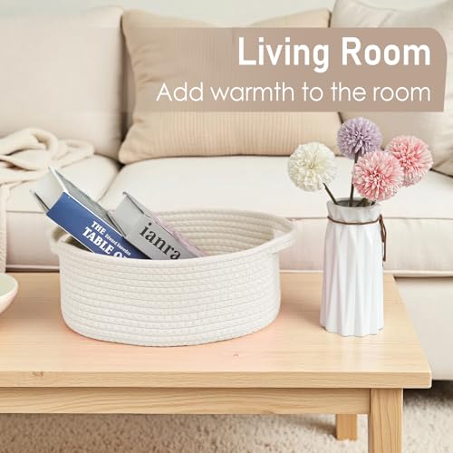 JMvicyroam Small Woven Basket, Empty Gift Basket, White/2 Pack - color: White, size: 2 Pack