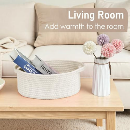 JMvicyroam Small Woven Basket, Empty Gift Basket, White/2 Pack - color: White, size: 2 Pack