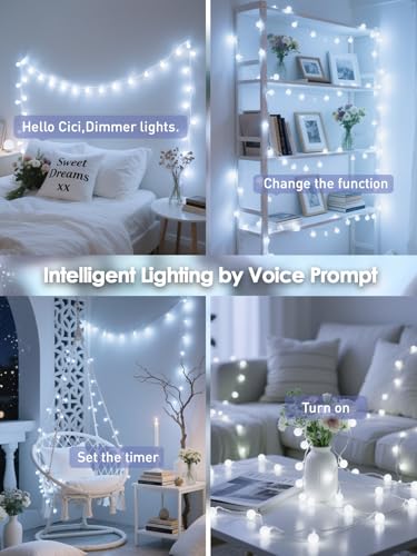 Connectable 43FT 100LED Globe String Lights Indoor, Smart Classroom Lights - color: White, size: 1 Pack(100 LED)