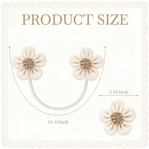 VIS'V Curtain Tiebacks, Twisted Boho Curtain Holdbacks, Cream, 2 Pcs - color: Cream