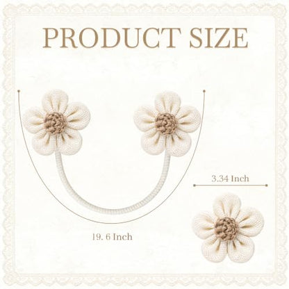VIS'V Curtain Tiebacks, Twisted Boho Curtain Holdbacks, Cream, 2 Pcs - color: Cream