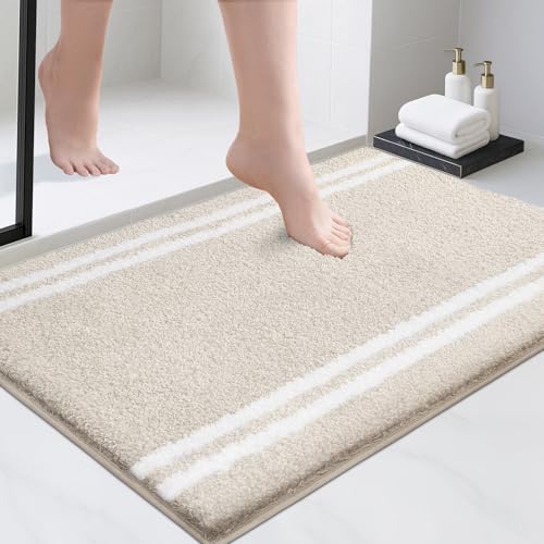PURRUGS Bathroom Rug, Bath Mat, 24" x 36", Beige - color: Beige, size: 24" X 36"