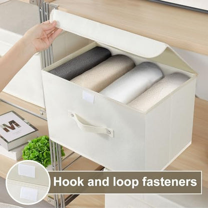 Cloth Storage Baskets with Handles,Beige 15x9.8x9.8in,1 Pack - color: Beige, size: 15x9.8x9.8in(1-pack)