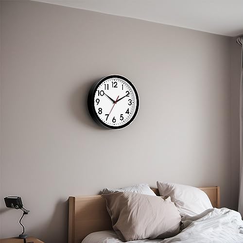 DAXSMY 14 Inch Wall Clock, Battery Operated Silent Non Ticking - color: A-black, size: 14"