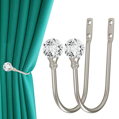Curtain Holdback, 2pcs Wall Mounted Drapery Tiebacks, Sliver - color: 2 Pcs, Silver
