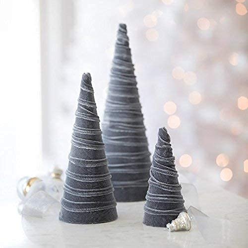 Your Heart's Content Gray Velvet Trees Set of 3 (Gray) - color: Gray