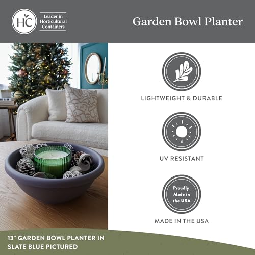 The HC Companies Garden Bowl Shallow Garden Bowl, 24 Inch, Black, 2-Pack - color: Black, size: 24", style: Pack of 2