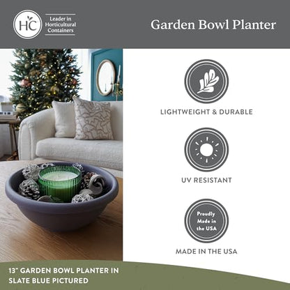 The HC Companies Garden Bowl Shallow Garden Bowl, 24 Inch, Black, 2-Pack - color: Black, size: 24", style: Pack of 2