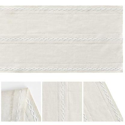 Artoid Mode Beige Rustic Cotton Linen Table Runner 13x60 Inch - color: Beige, size: 13" x 60"