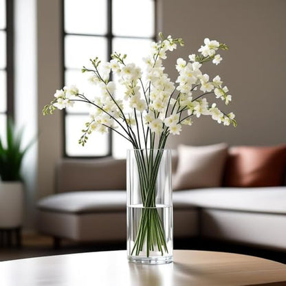 CYS Excel Clear Glass Cylinder Vase (H:12" D:4") | Multiple Size Choices Glass Flower Vase Centerpieces | Hurricane Floating Candle Holder - size: H-12" D-4"