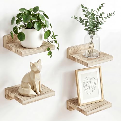 Fixwal Small Floating Shelves for Wall (Light Carbonized, Set of 4, 5 Inch) - color: Carbonized Black, size: 5 inches