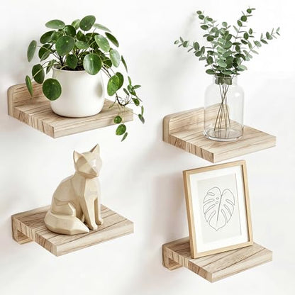 Fixwal Small Floating Shelves for Wall (Light Carbonized, Set of 4, 5 Inch) - color: Carbonized Black, size: 5 inches
