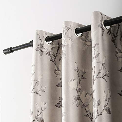 VOGOL Floral Room Darkening Curtains, Grommet Top, 52 x 96, 2 Panels - color: T001c2, size: 52"W x 96"L (Pack of 2)