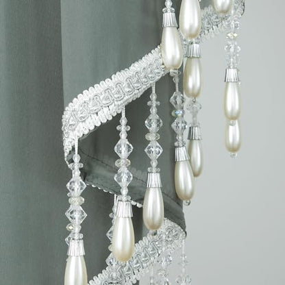 VOGOL Sheer Waterfall Valance for Living Room, 59 x 43, 1 Panel, Gray - color: Grey, size: 59"W x 43"L (Pack of 1)