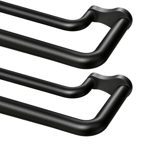 KAMANINA 2 Pack Double Curtain Rod 32 to 86 In, Black Blackout Drapery Rods - color: Black, size: 32-86" (2 Pack)