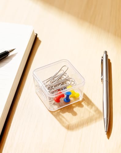 LJY 60 Clear Square Plastic Boxes, 55 x 55 x 35 mm for Packing Samples - color: Transparent, size: Single Size (2.1 x 2.1 x 1.4 inch)