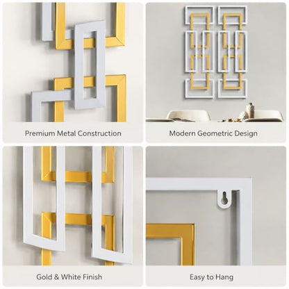 JFUJFU Minimalist Geometric Metal Wall Art Set of 2 for Home & Office - color: Silver