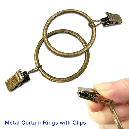 LLPJS Curtain Rings with Clips, 1.5 inch ID, 40 Pack, Bronze - color: Bronze, size: 1.5" I D Set of 40