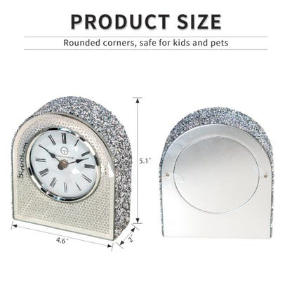 Arched Mirrored Glass Table Clock - color: Sparkle