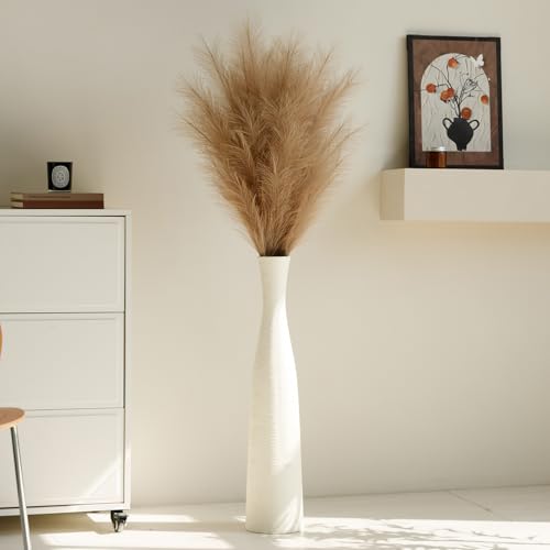 Ceramic Tall Floor Vase, 29" Terracotta Large Decorative Vases Home Decor - color: White